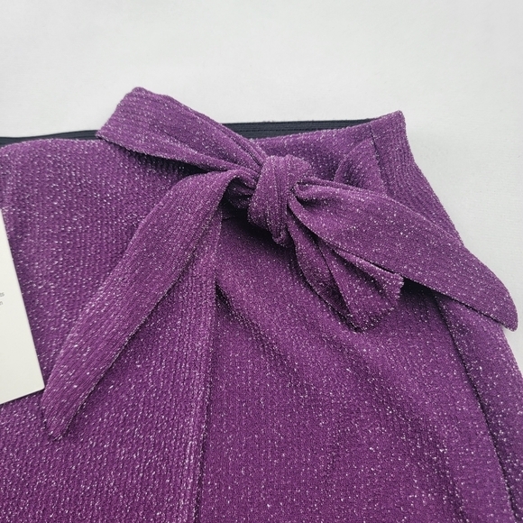 NWT Pieces lurex sparkle faux wrap mini skirt in Charisma - Picture 5 of 7